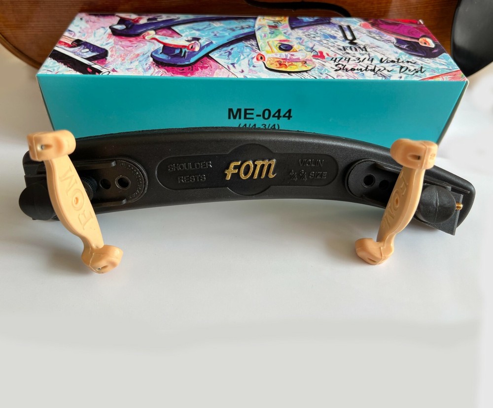 Violin Shoulder Rest Support for 4/4-3/4 Violin Adjustable Black Pad