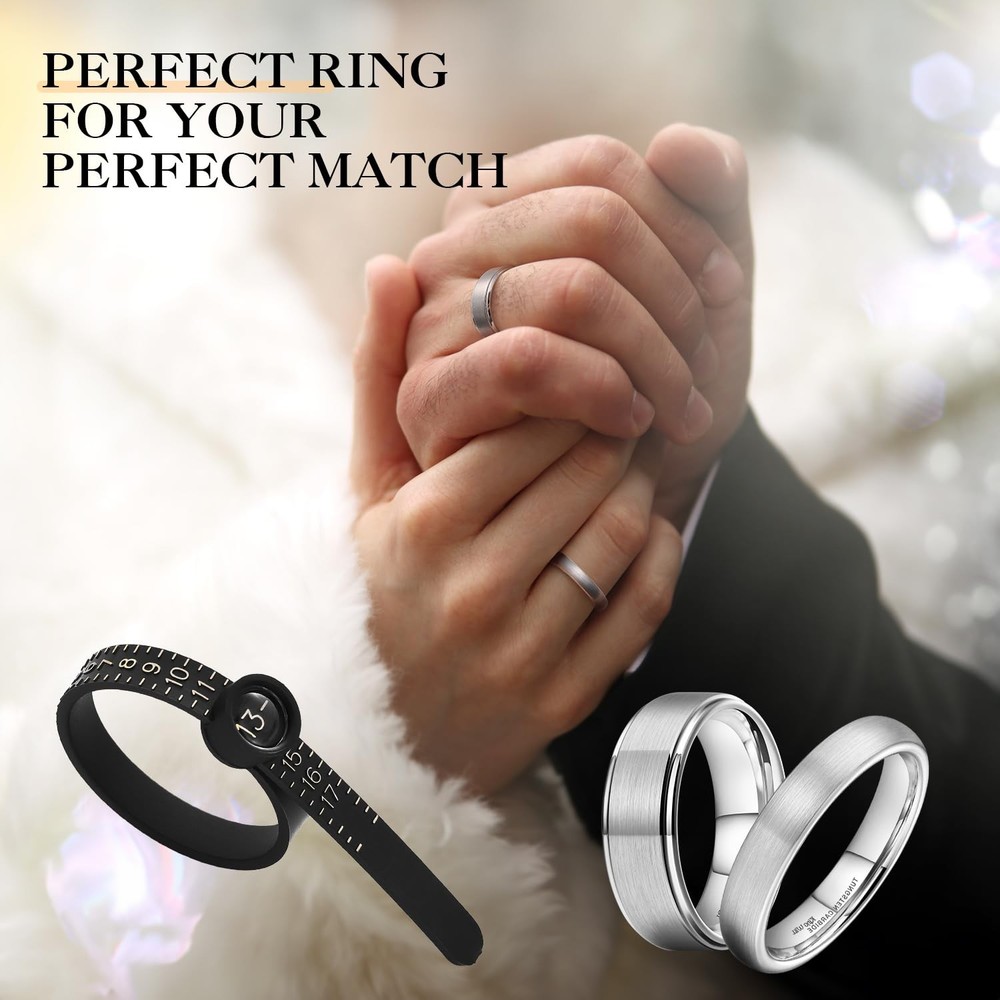 King Will Ring Sizer Reusable Measuring Sizing Tool with Black & Gold