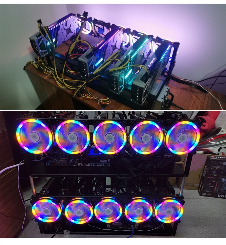 Dual Deck Transfer Mining Rack For 6/8/12 GPU Open-pit Mining Frame Case Bracket