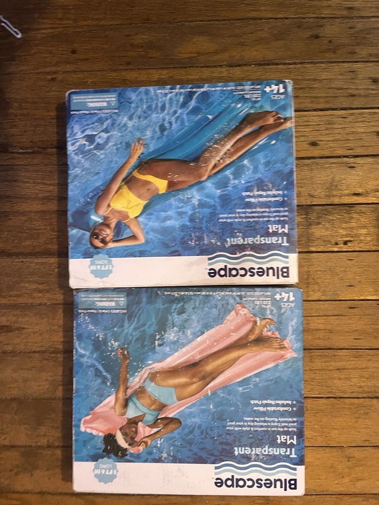 Bluescape Transparent Mat Inflatable Swimming Pool Float Blue & Pink