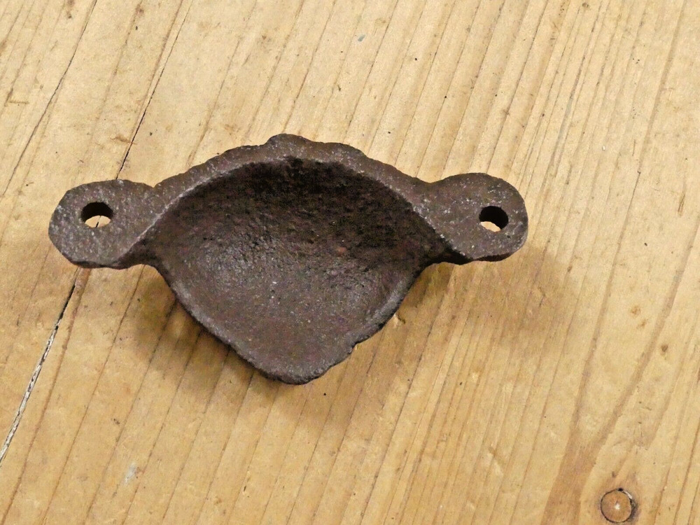 5 CAST IRON BROWN CUP PULLS DRAWER CABINET BIN HANDLES RUSTIC *DIFFERENT COLORS*