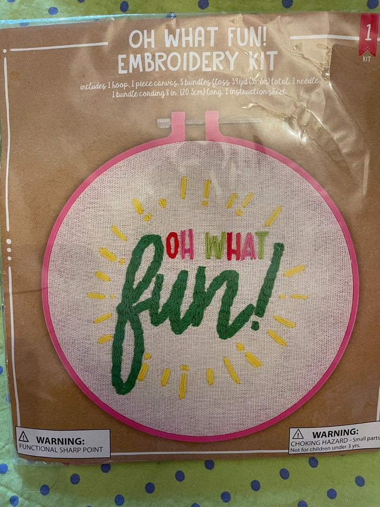 Oh What Fun! Embroidery Keepsake Complete Kit Embroidery Pattern NEW SEALED