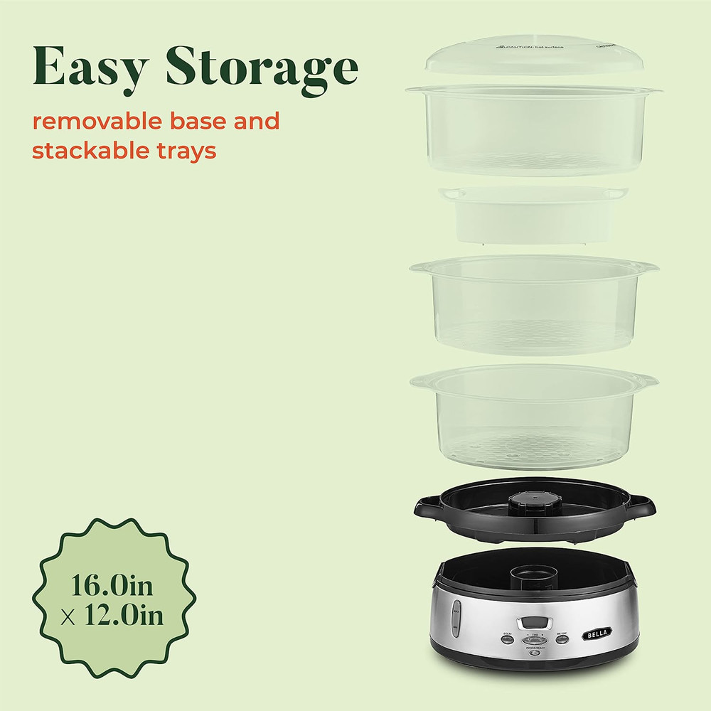 Digital Food Steamer Stackable Baskets For Vegetables Meats Auto Shutoff NEW