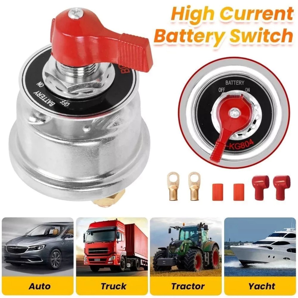 Battery Kill Switch For 12-24V DC Systems With 3/8" Copper Terminal Stud Size