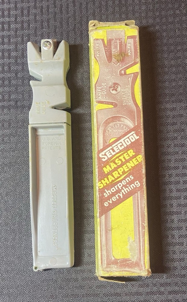 Vintage 1960s Selectool Master Sharpener In Original Box