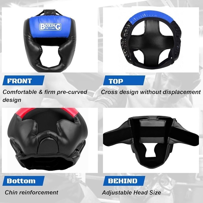 Boxing Headgear Adjustable Protective Lightweight Breathable Training Equipment