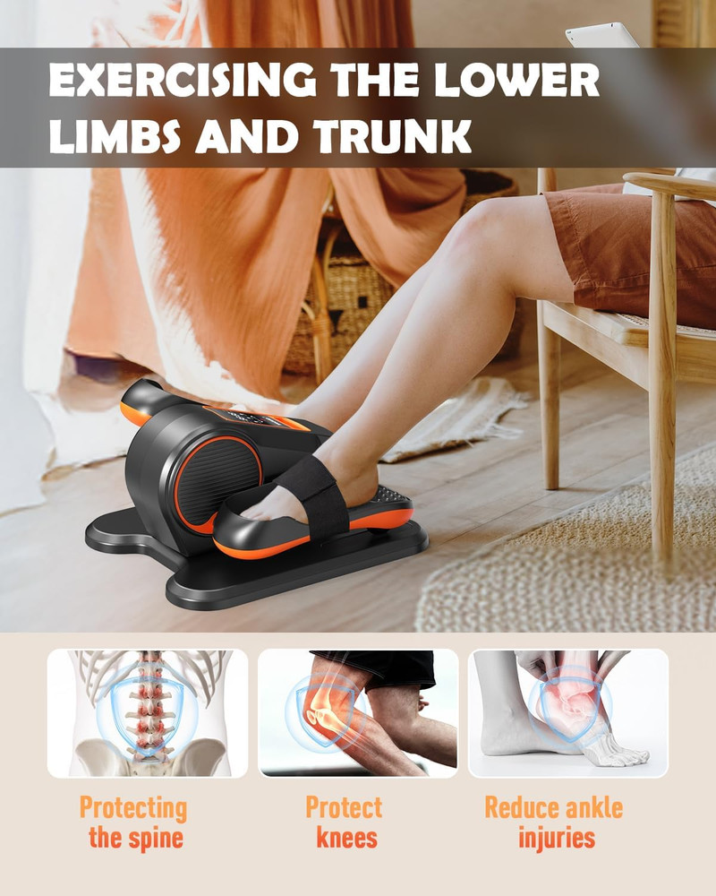 Adjustable Quiet & Portable Training Seated Pedal Exerciser with Remote Control