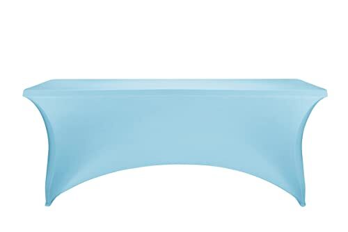 Spandex Table Covers 6ft，Fitted Tablecloth for 6ft Rectangular 6FT Bluemist