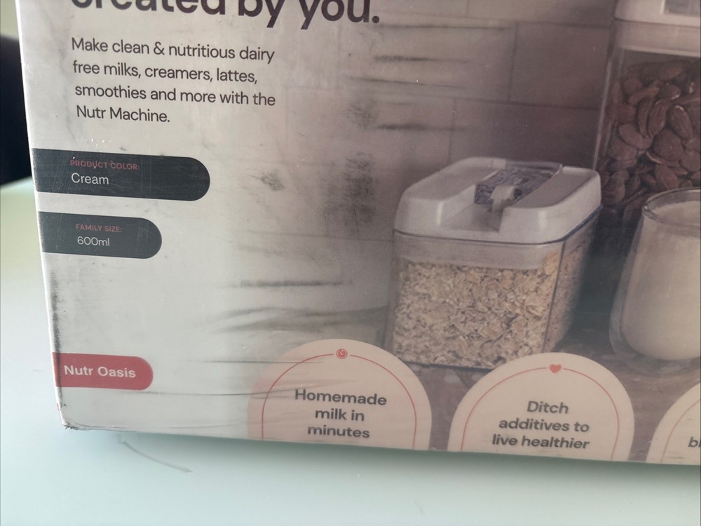 New Nutr Oasis Nut Milk Maker. Cream