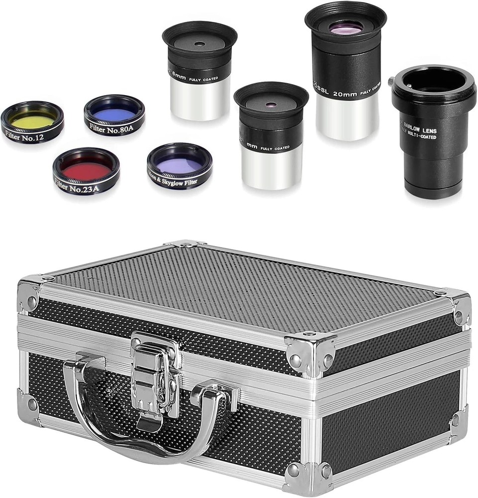 Telescope Accessory Kit - Plossl Eyepieces, Filters, 2X Lens-