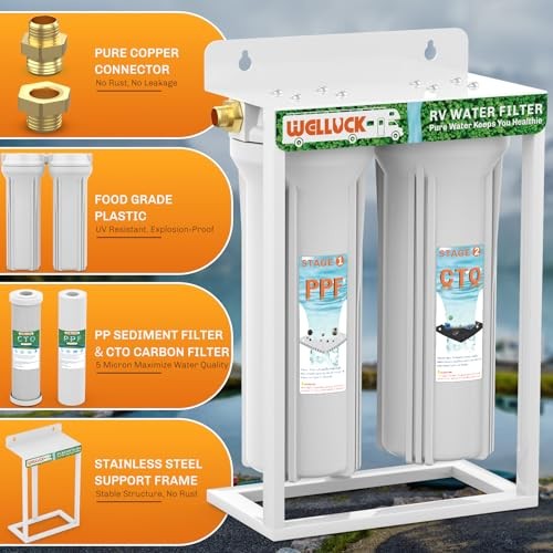 External RV Dual Water Filter System Reduce 2PC dual system with bracket