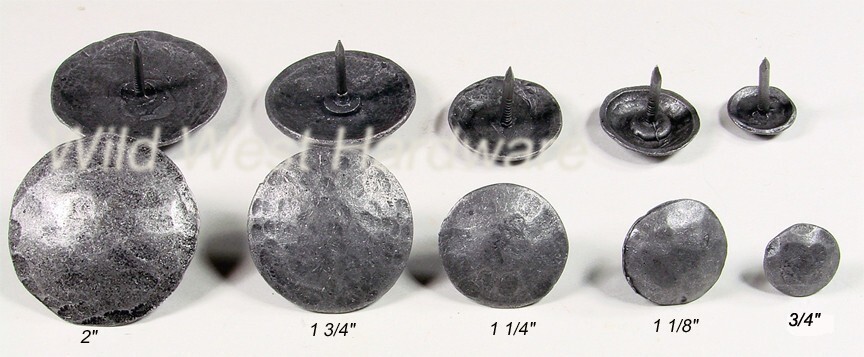 Decorative Nails, Round Hammered Effect, Pewter finish