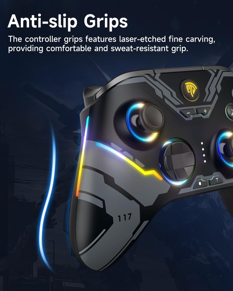 X15 Wireless PC Controller with Hall Effect Joysticks & Triggers, RGB Lightin...