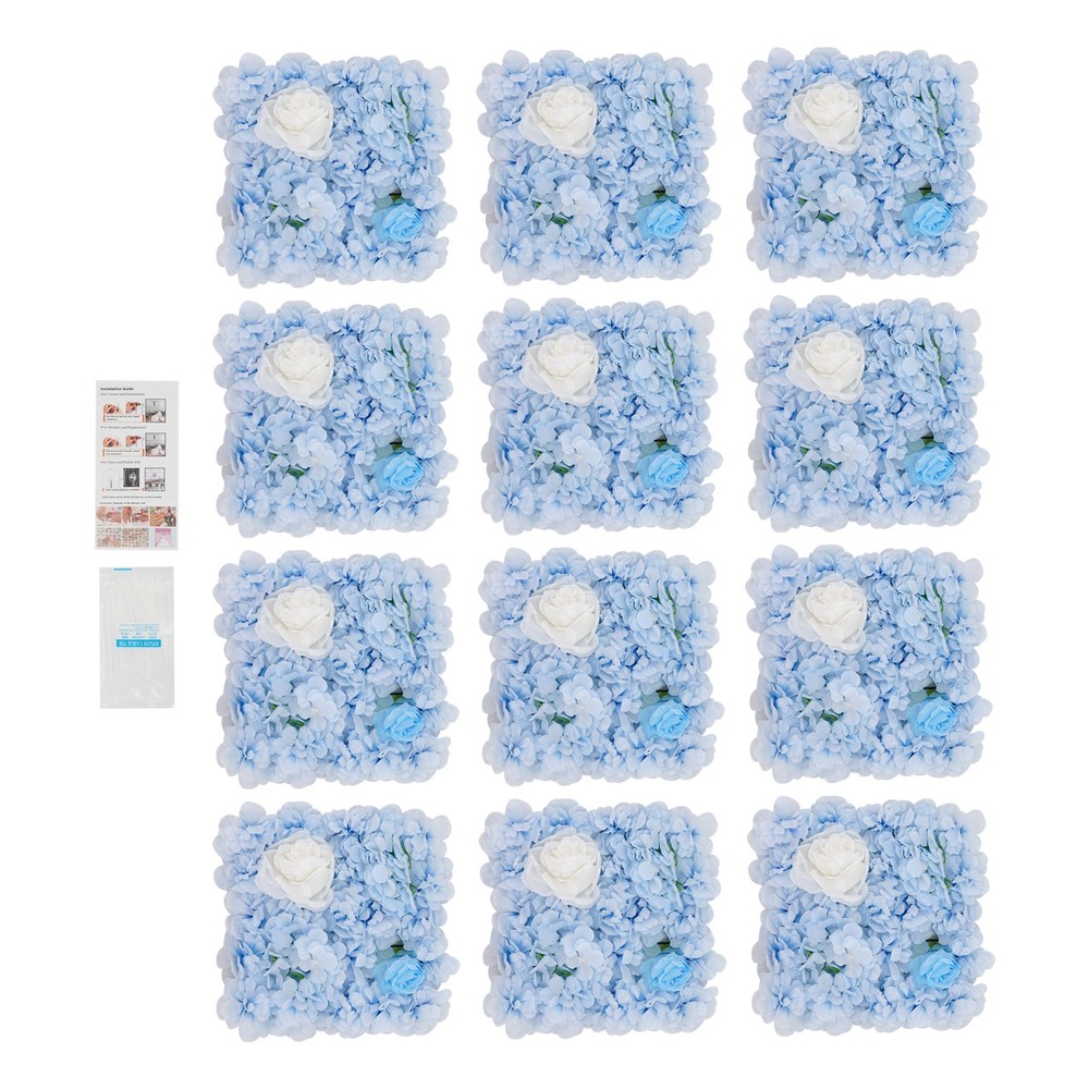 Artificial Flower Wall Panels, Artificial Flower Wall Backdrop, 12PCS Panels