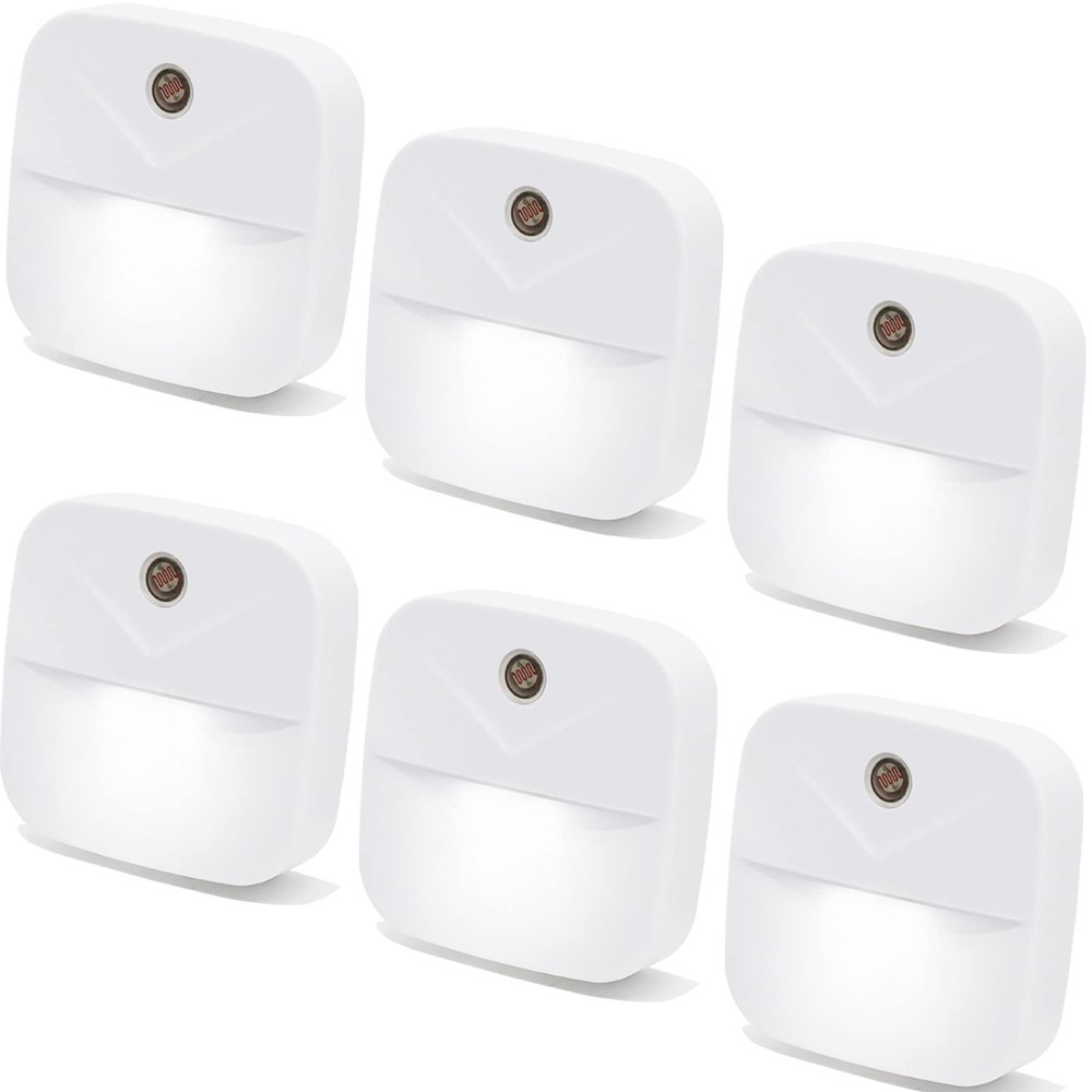 Motion Sensor LED Night Light 6 Pack Plug-In for Bathroom Kitchen Hallway Use