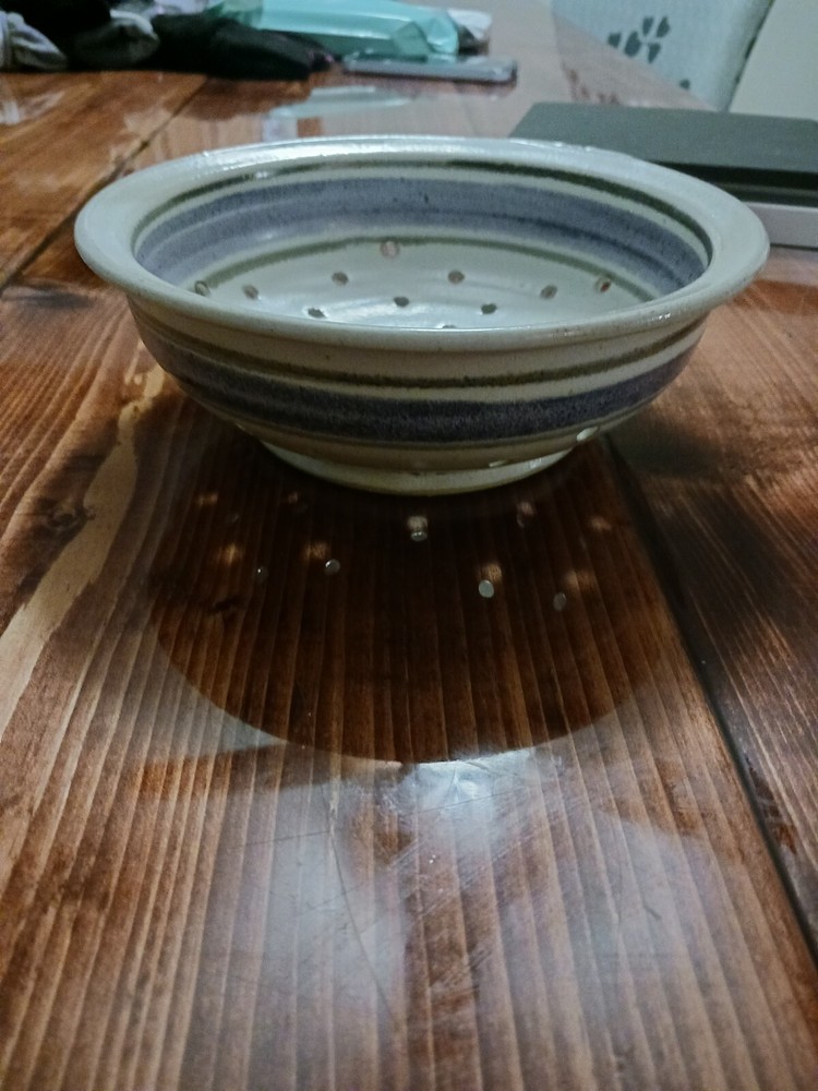 Vintage Pottery Stoneware Strainer