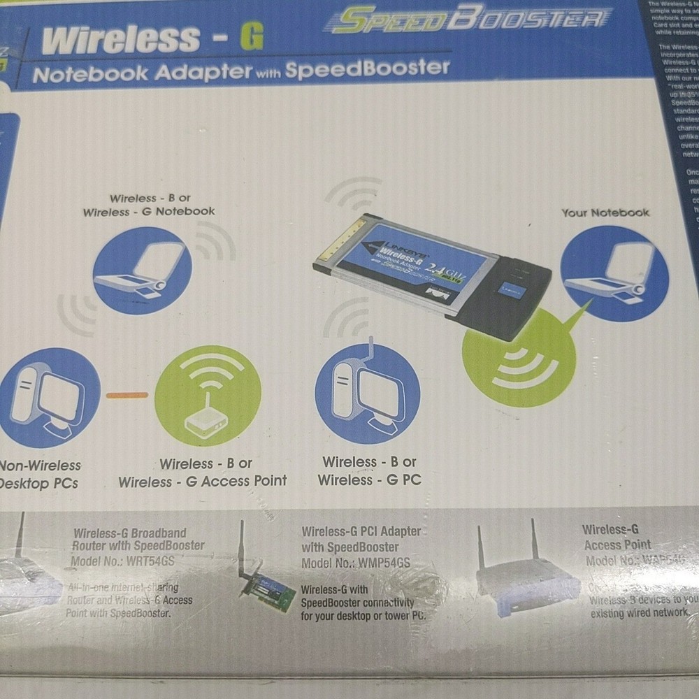 LINKSYS WIRELESS-G NOTEBOOK ADAPTER WITH SPEED BOOSTER