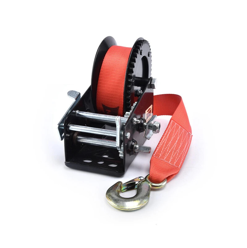 Hand Winch Black Plastic Spray Bottom Housing 2500 Lbs (lbs) with Webbing