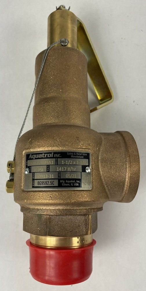 OEM AQUATROL SAFETY VALVE 560GG1M9A1 STEAM SERVICE 1 1/2" X 1 1/2" 40PSI