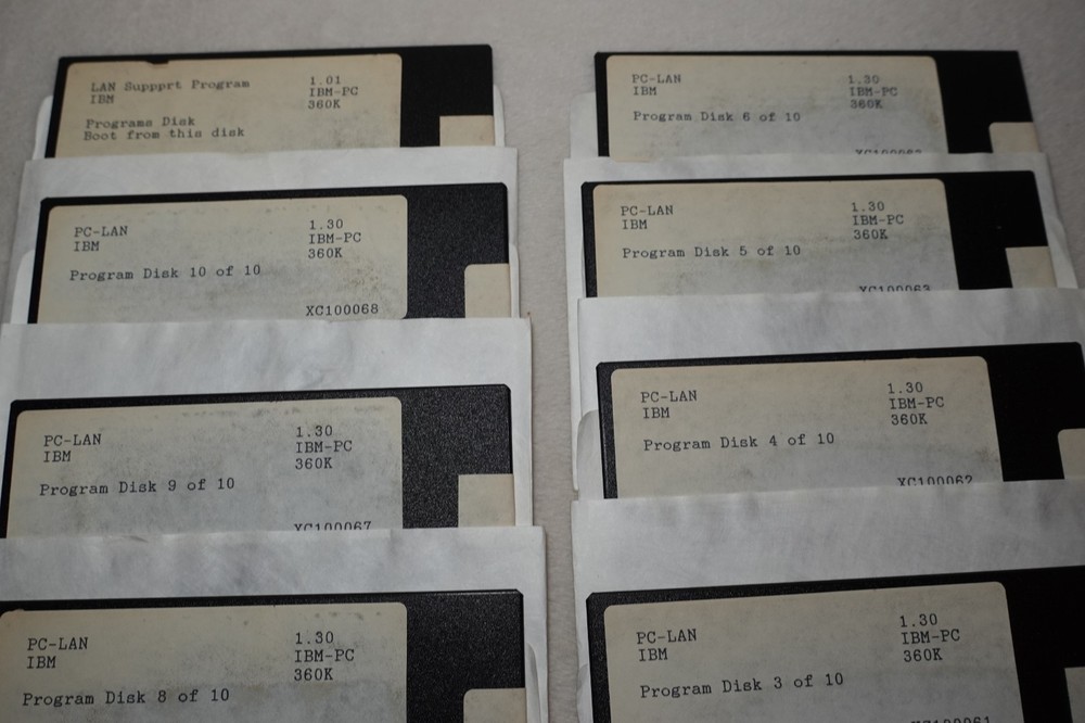 PC-LAN IBM Version 1.30 1980s Vintage Original Computer Diskettes