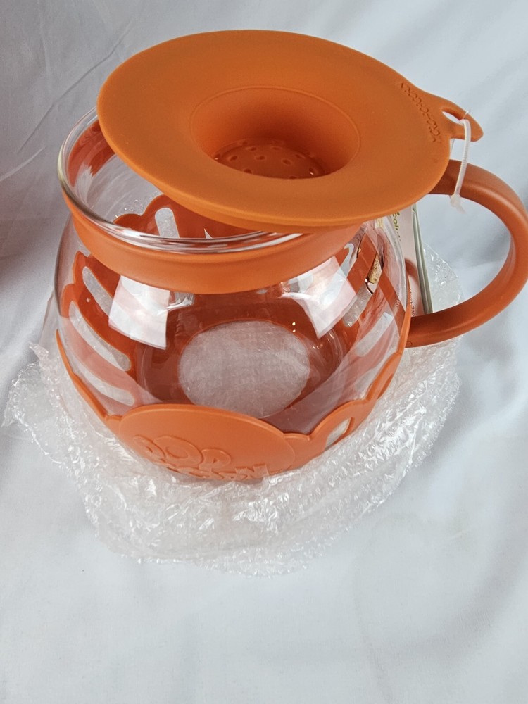NIB Ecolution Patented Micro-Pop Microwave Popcorn Popper ORANGE
