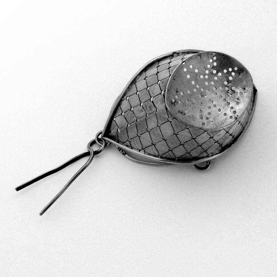 Tea Strainer Basket Continental Silver 1850