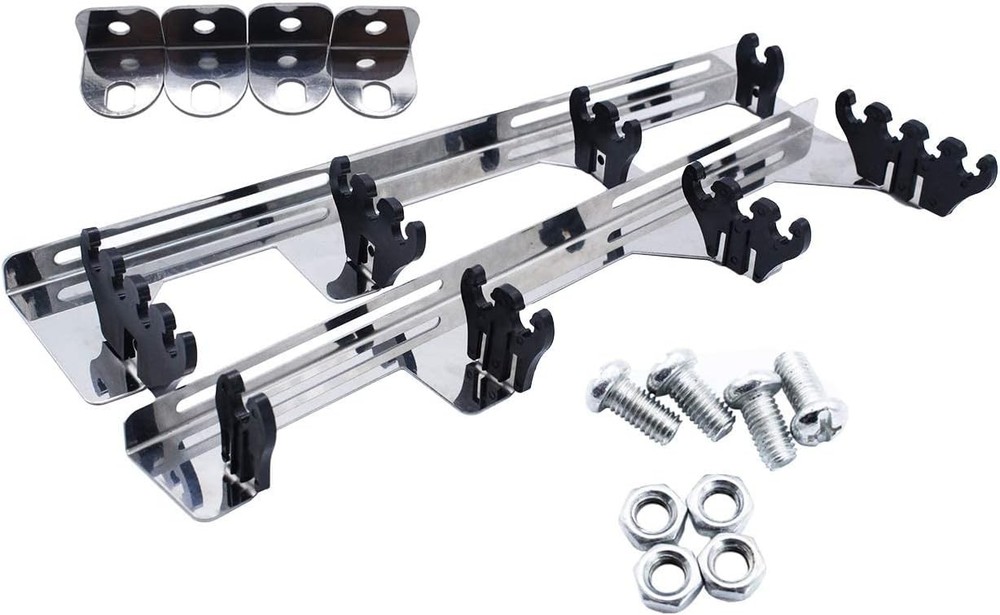 Chrome Linear Spark Plug Wire Separators Divider Loom with Black Valve Cover