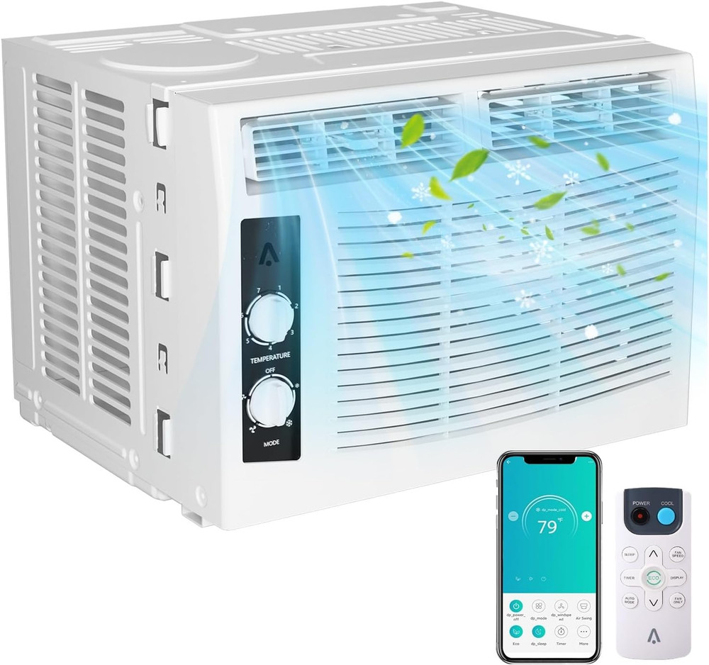 5000 BTU Window AC Unit - Quiet, Energy-Efficient Cooling with Remote Control
