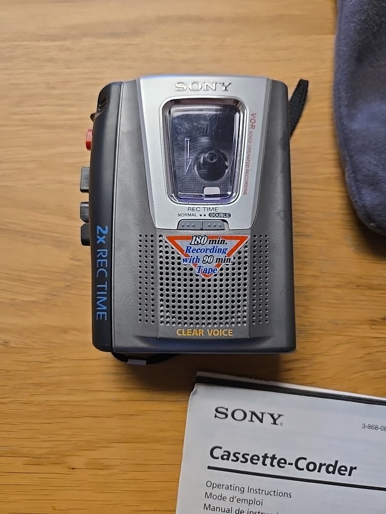 Sony TCM-20DV Clear Voice VOR Cassette Recorder Tested Working