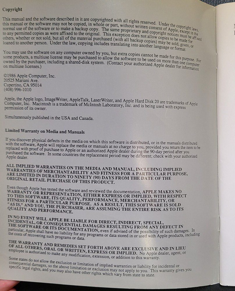 Apple Computer Macintosh 800K External Drive Manual & Internal Disc Drive