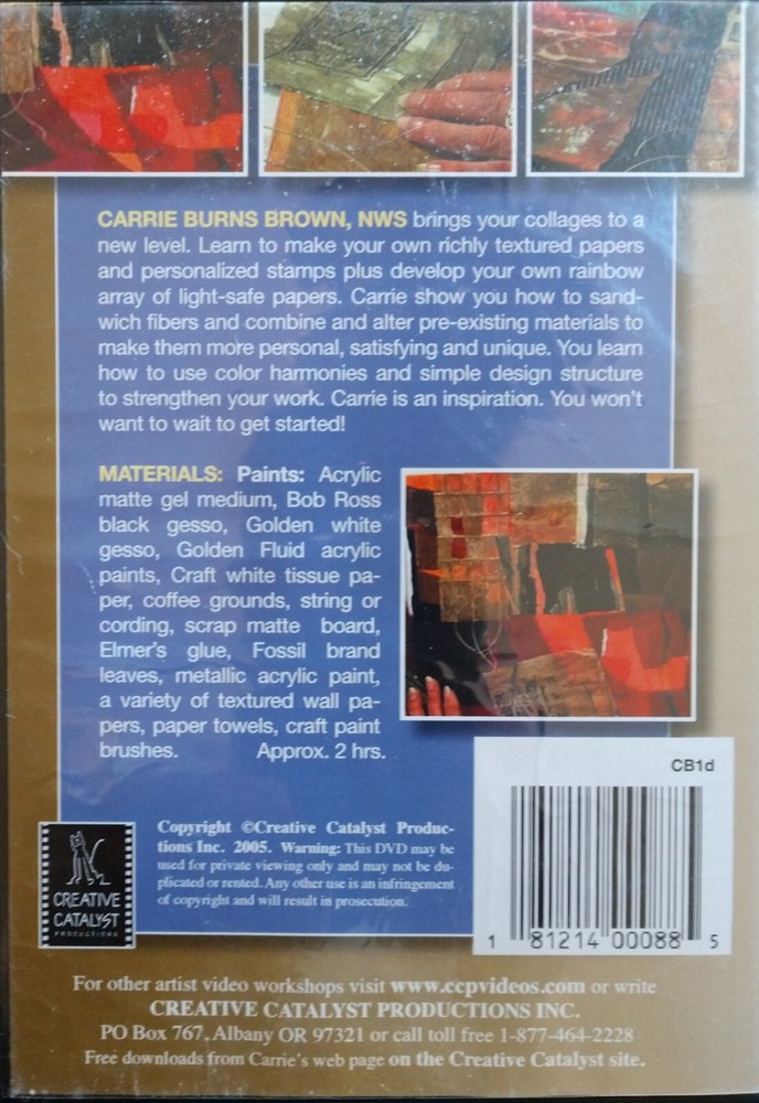 Water Media Collage Workshop DVD, Carrie Burns Brown