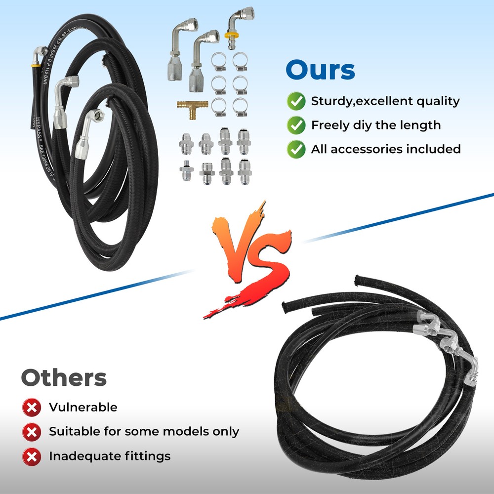 For Hydroboost Power Brake Booster Universal Steering Hose Hookup Kit w/ Fitting