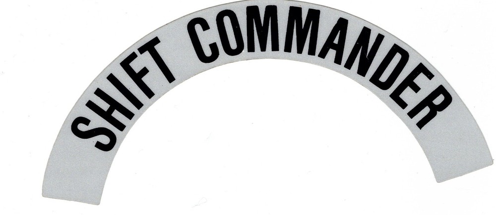 SHIFT COMMANDER FIRE DEPARTMENT HELMET CRESCENT DECALS -  A PAIR - Commander