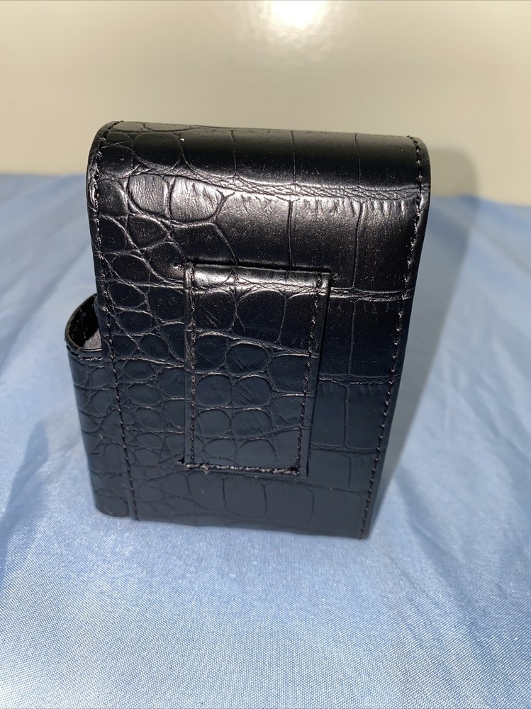 Fujima Leather Wrap Cigarette Pack Holder With Lighter Holder Textured Black