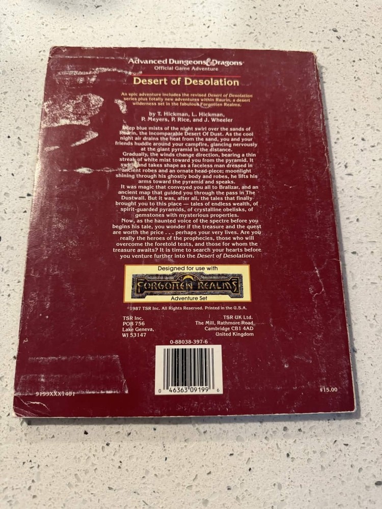 AD&D Desert of Desolation TSR No Map
