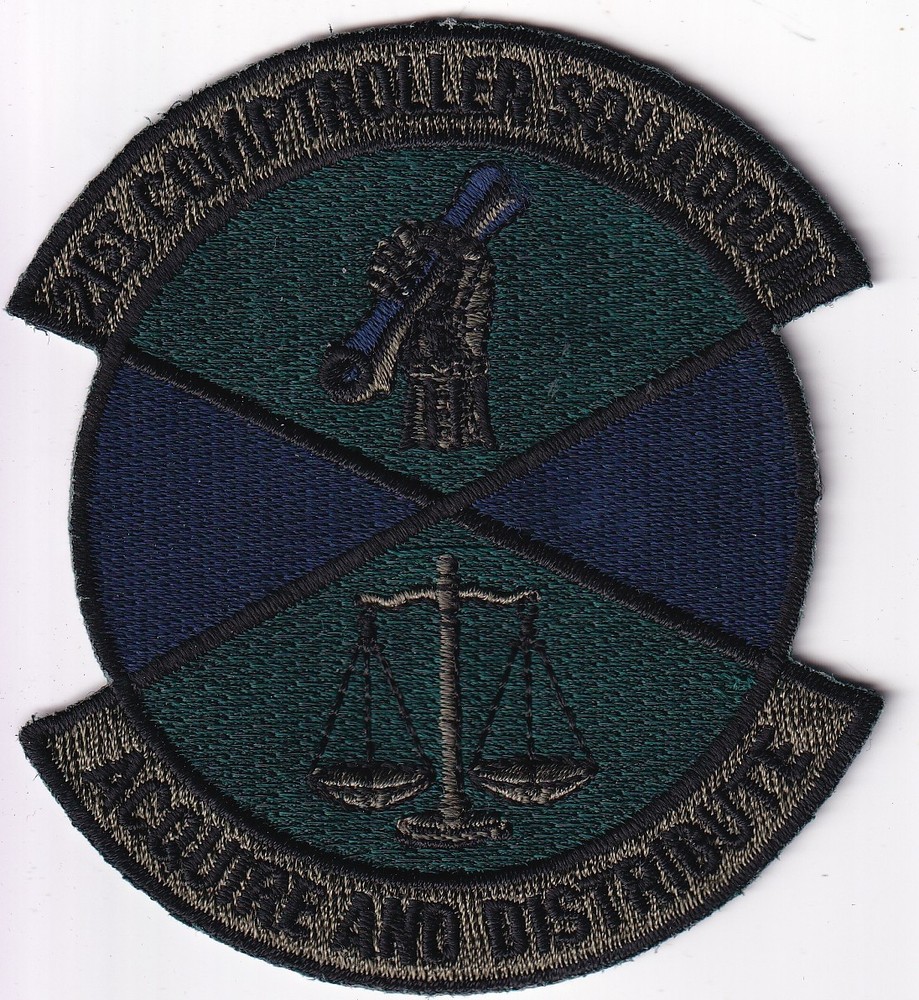 21st Comptroller Squadron US Air Force patch USAF muted