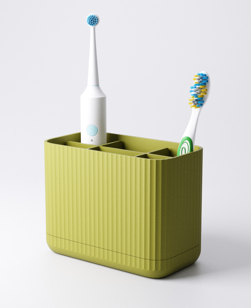 Studio Loup Ripple Toothbrush Holder Bathroom Organizer White
