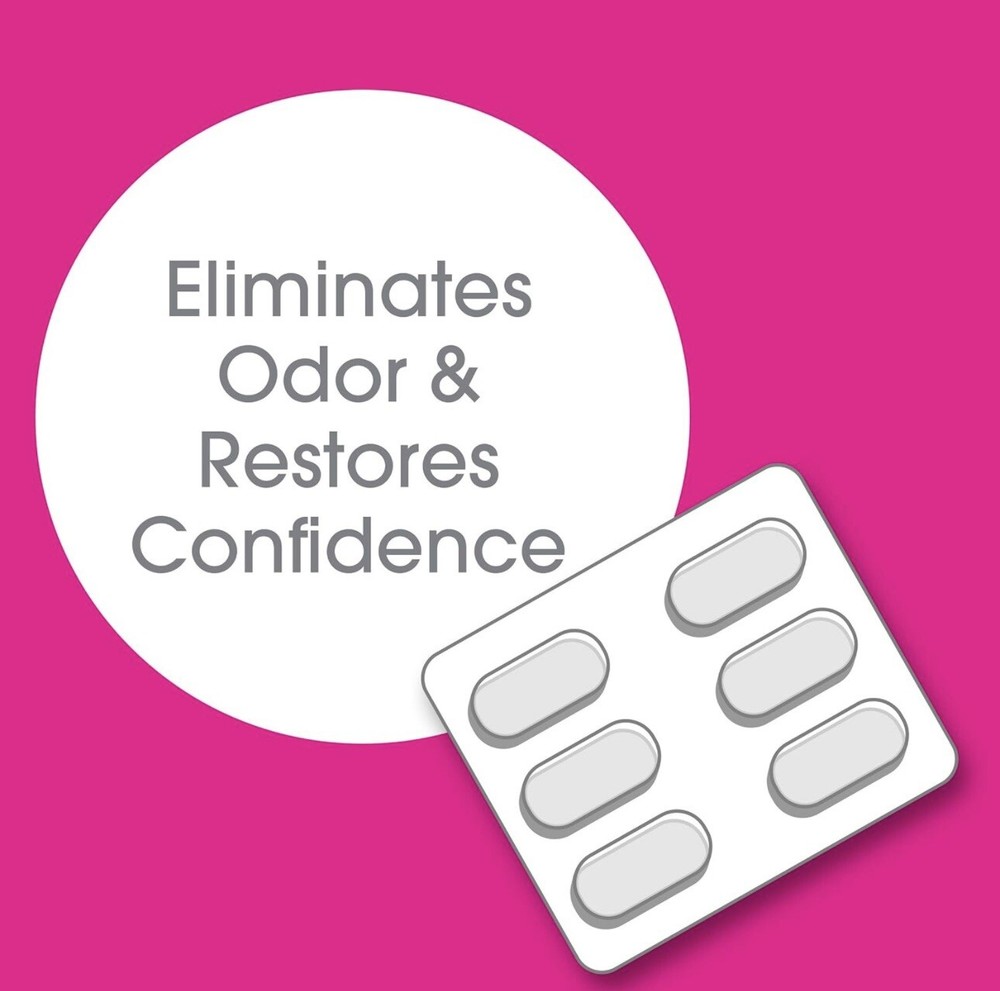 (2 Pack) vH Essentials Vaginal Odor Treatment pH balanced, 6 Tablets ea.