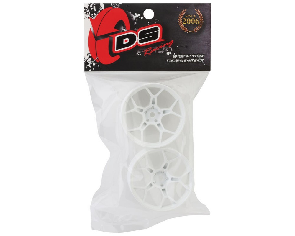 DS Racing Feathery Split Spoke Drift Wheels (Matte White) (2) (8mm Offset)
