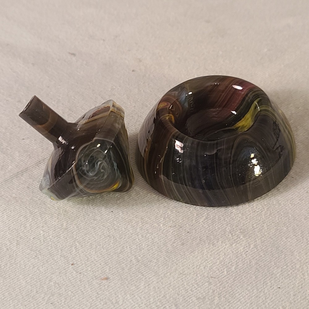 ANDY DAVIS, Glass Art Spinning Top & Base, Encore Run (?), #263D