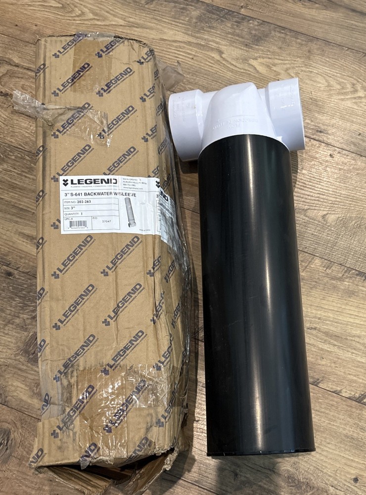 Legend Backwater Valve w Sleeve 3" S-641 202-263 Replacement Pipe Part White