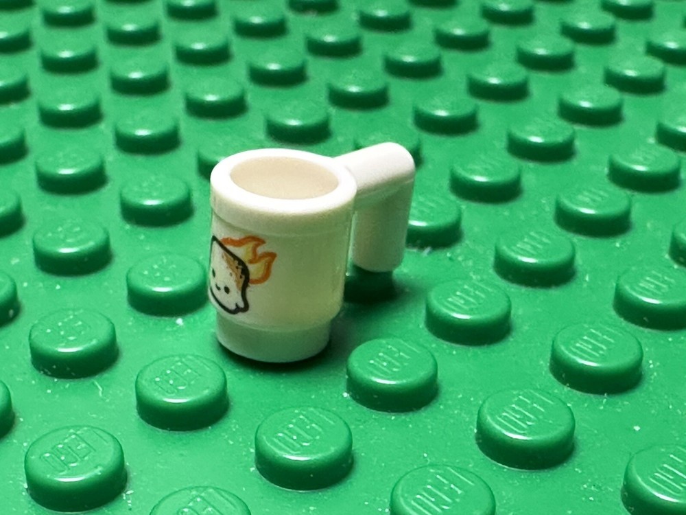 Lego Utensil Cup, Toasted Marshmallow With Flames Pattern