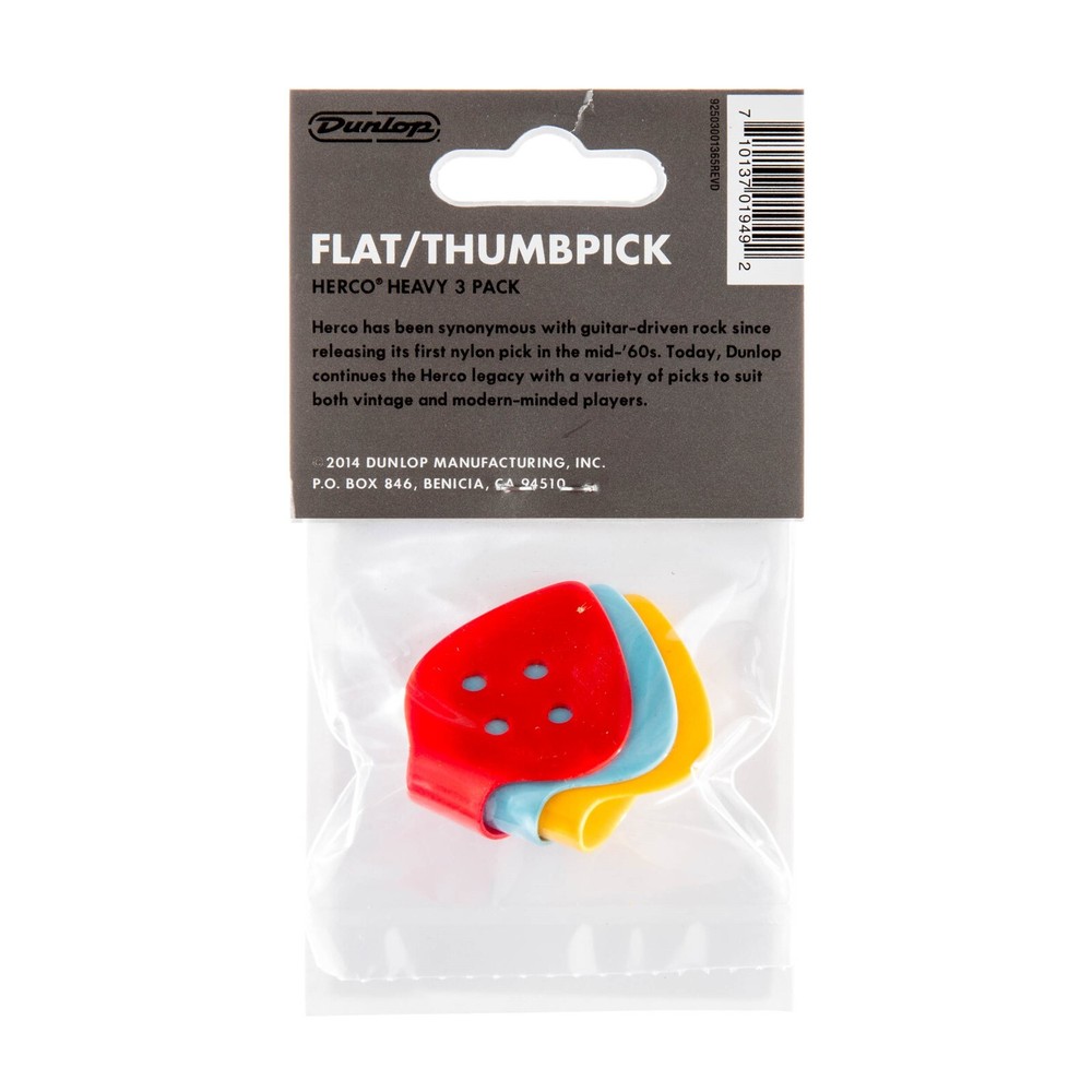 Herco Thumb Picks - Flat - Heavy 1.0mm 3-Pack