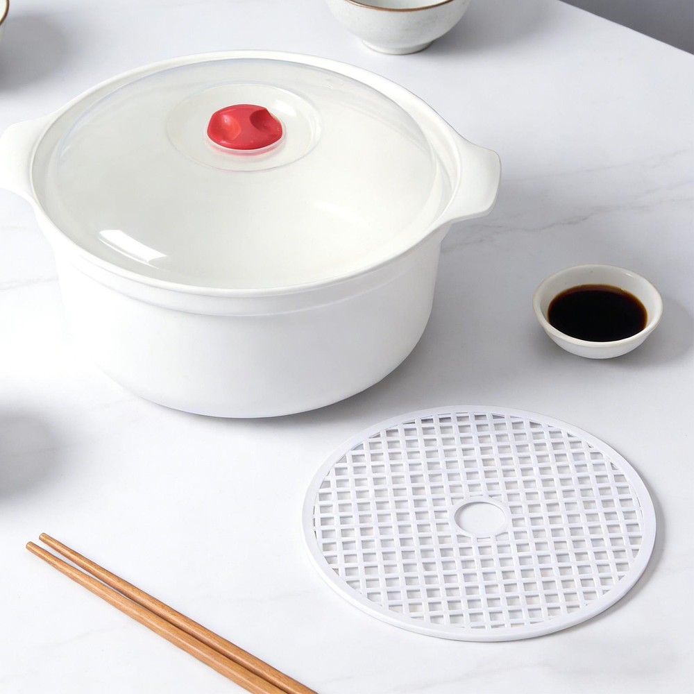Steamer for Microwave Kitchen Cooking Containers with Lid and security