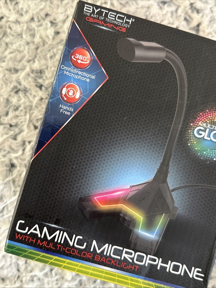 New Bytech Adjustable Gaming microphone - new- Multi Color Backlight Hands Free
