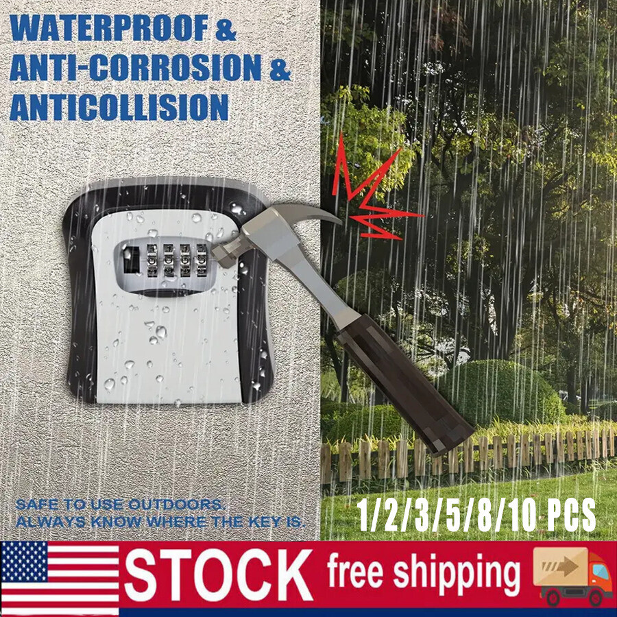 2 Pack 4-Digit Combination Lock Key Box Safe Storage Box Padlock Security New