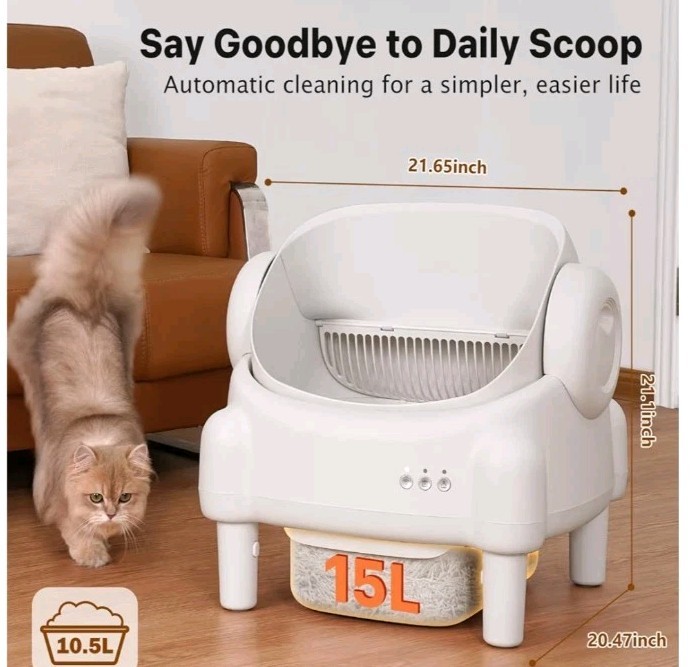 Automatic with App Control~self Cleaning Litter Box,Open Top For Multiple Cats~