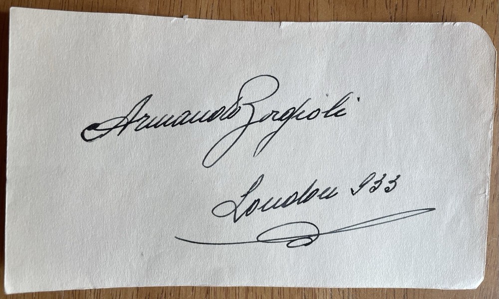 Italian Opera Baritone Armando Borgioli Autograph