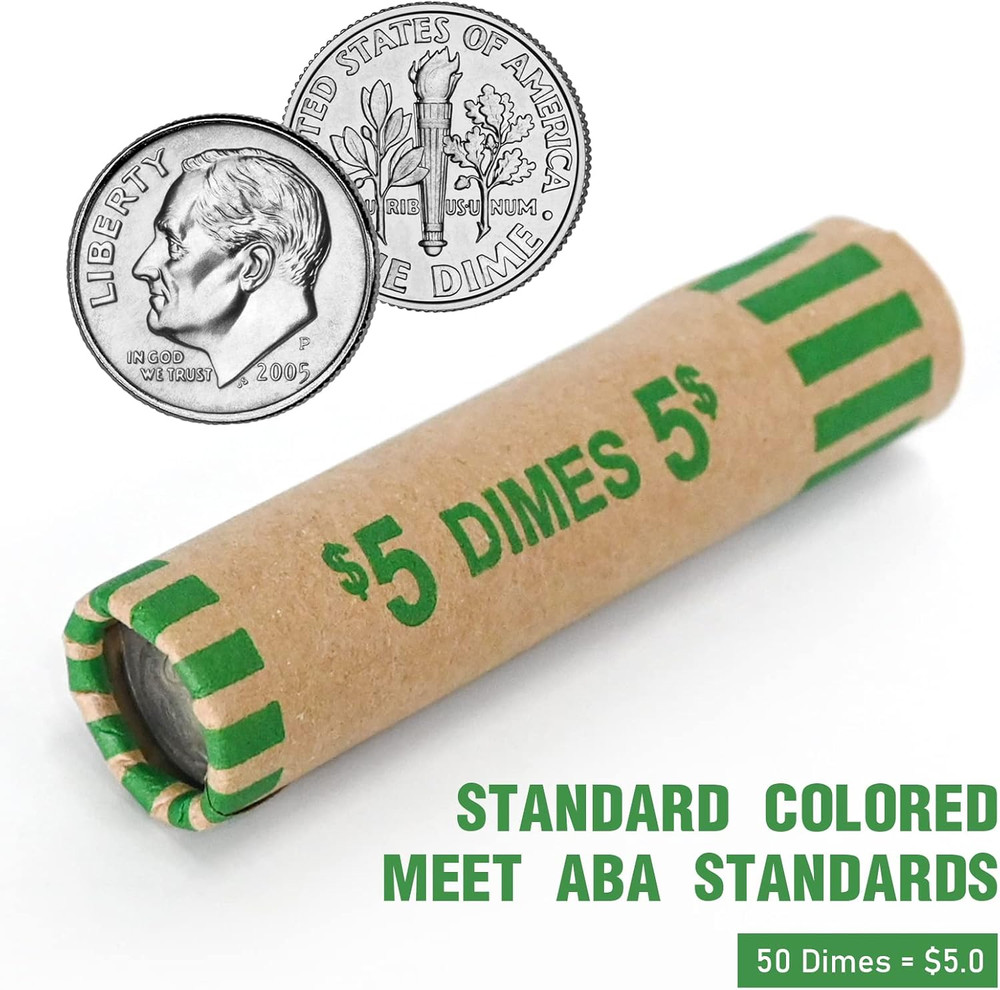 118 Preformed Coin Wrappers for Dimes Rolls