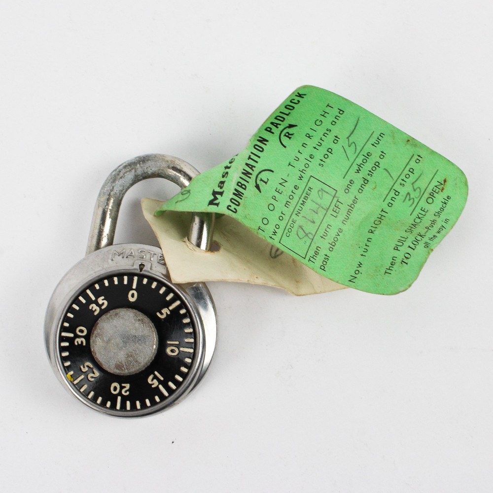 Vintage Master Lock Co. Padlock with Combination FLAW